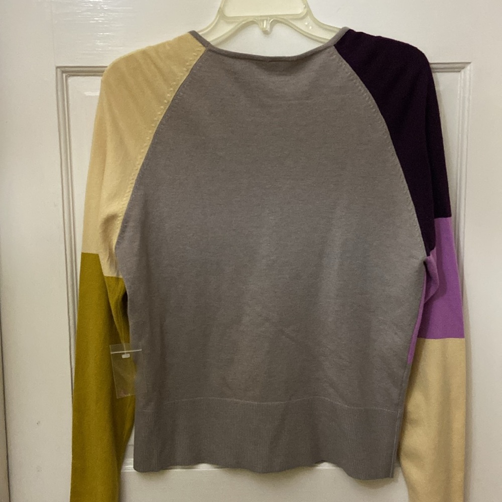 Designer Colorblock Cardigan Sweater - Picture 10 of 13